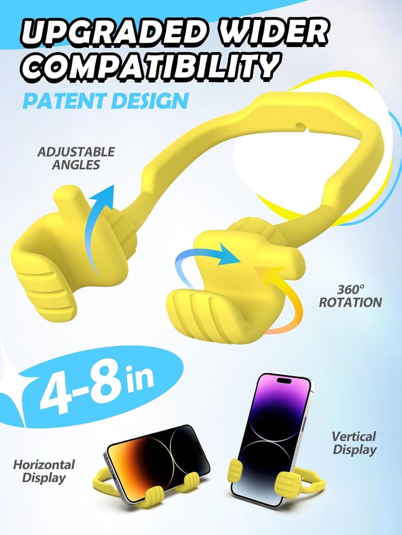 CALDEVER Stocking Stuffers for Teens Boys Girls Cell Phone Stand: Upgrade Adjustable Thumbs Up Lazy Phone Holder for Desk Fun Birthday Gifts for Grandma Adults Husband from Wife (Yellow, 1) - Image 3